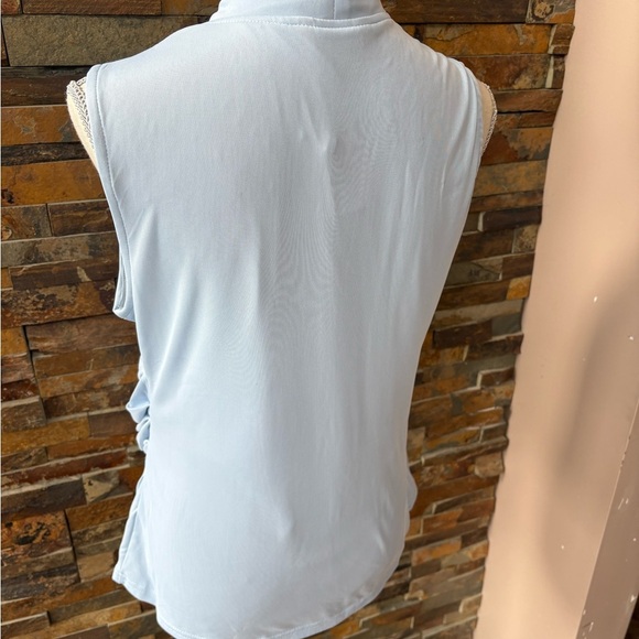 Elegant Light Blue Women's Drape Top Bloomchic Sz 12 - Picture 4 of 6